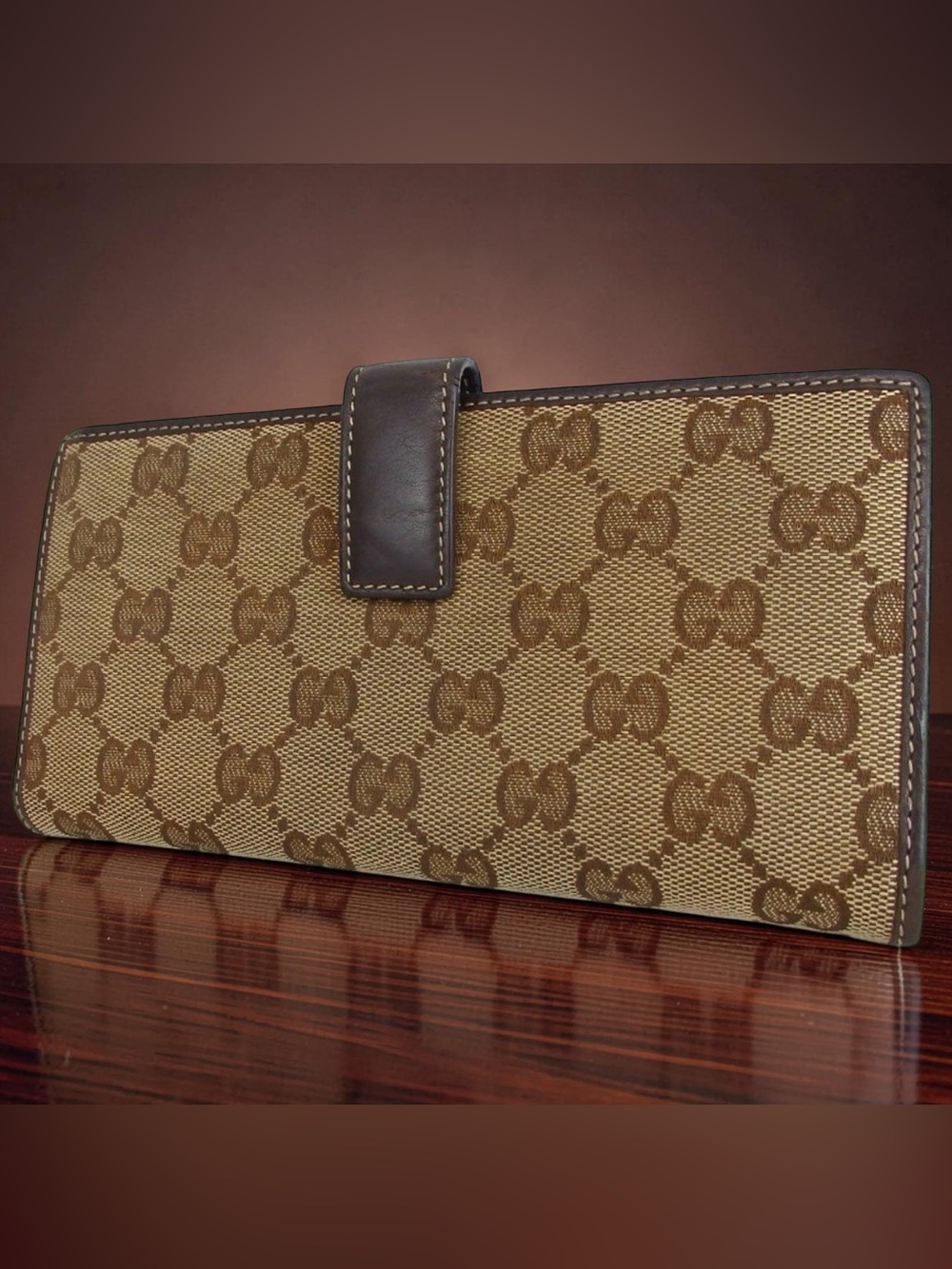 GUCCI Sherry Line Canvas/Leather Continental Wallet πβ€οΈβπ₯ - Picture 3 of 14